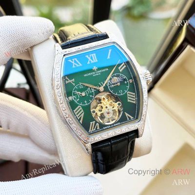 High Quality Replica VACHERON CONSTANTIN Malta Different Colors Leather Strap Different Colors Face Dial Different Colors Stainless Steel Case Watch 42*12mm